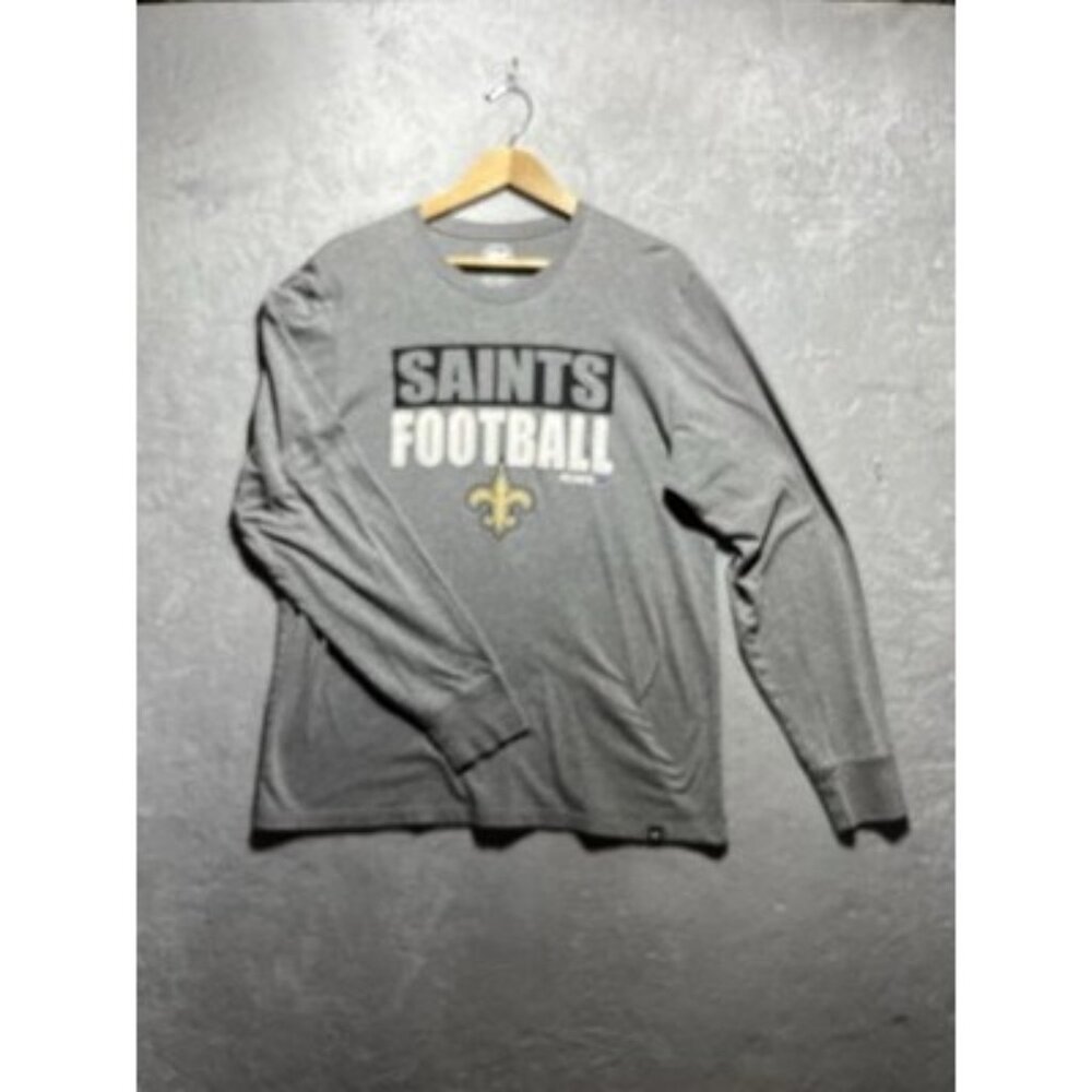 Mens 47 Saints Football Gray Long Sleeve T-Shirt Size Large